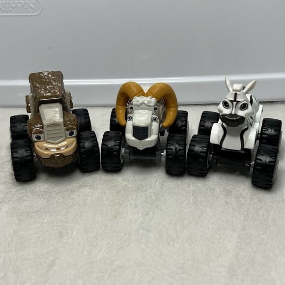 Blaze and the Monster Machines Diecast Animal Truck Lot Gasquatch Bighorn Zebra - Picture 1 of 14